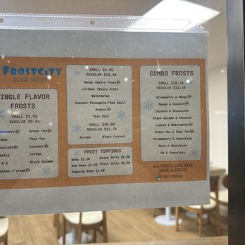 Frostcity - Menu - Shaved Ice Near Me - Aiea, Hawaii