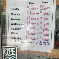 McNally’s Hamburgers - Hours of McNallys burgers and McNallys Hamburgers- same restaurant it was taken 5/30/25 and verified with one of the owners Jim