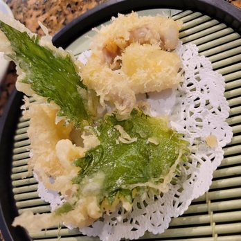 Tokyo Boys - Aorilka Geso Tempura - Live Squid Tempura with shisho leaves - Sushi Bars Near Me - Henderson, Nevada Tokyo Boys - Aorilka Geso Tempura - Live Squid Tempura with shisho leaves - Sushi Bars Near Me - Henderson, Nevada