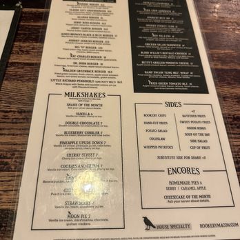 The Rookery - Menu - Bars Near Me - Macon, Georgia The Rookery - Menu - Bars Near Me - Macon, Georgia