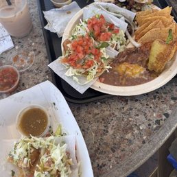 Combo plate plus a side of shrimp Baja taco and taco Al pastor. Combo plate plus a side of shrimp Baja taco and taco Al pastor.