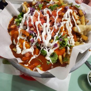 The 377 Brewery - Nacho Fries with Red and Green NM Chile - Brewpubs Near Me - Albuquerque, New Mexico