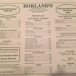 Borland's Tavern - Menu