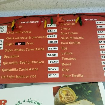 Maria's Taco Shop - menu and prices - Mexican Near Me - Pahrump, Nevada