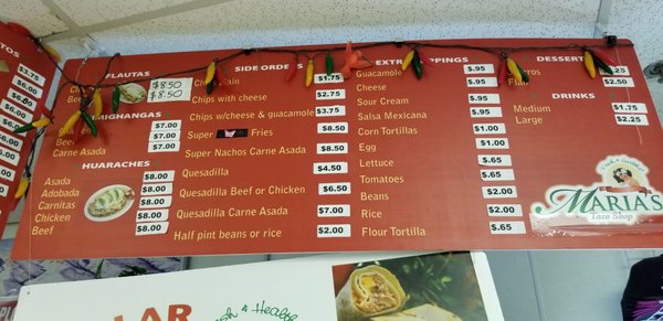 Menu photo 4 Maria's Taco Shop Pahrump, NV