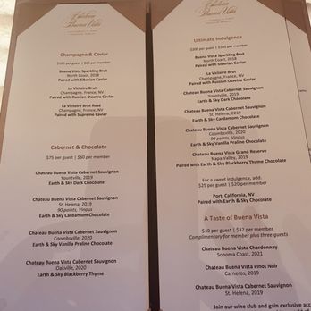Chateau Buena Vista - Menu - Wine Tasting Room Near Me - Napa, California Chateau Buena Vista - Menu - Wine Tasting Room Near Me - Napa, California