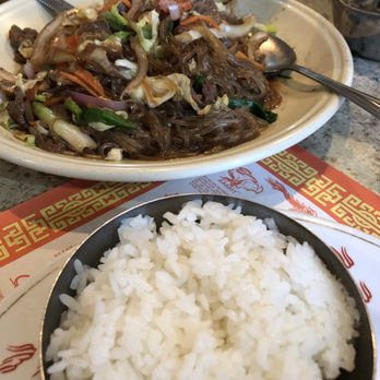 Maple Garden - Jab chae "glass noodles" comes with soup and rice! - Korean Near Me - Great Falls, Montana Maple Garden - Jab chae "glass noodles" comes with soup and rice! - Korean Near Me - Great Falls, Montana