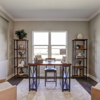 Staged By Design - Fun home office for a builder model. - Home Staging Near Me - Tampa, Florida
