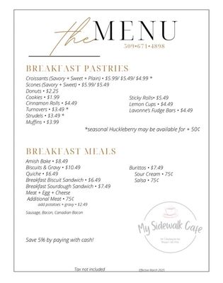 Menu photo 4 My Sidewalk Cafe Newport, WA Menu photo 4 My Sidewalk Cafe Newport, WA