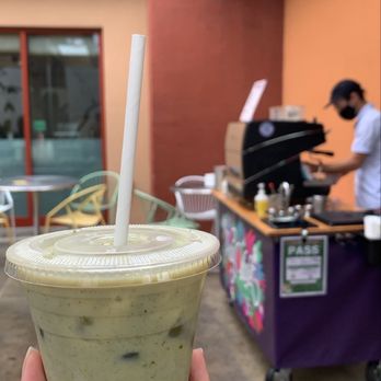 Rubyviolet - Iced match latte with oat milk - Coffee & Tea Near Me - Honolulu, Hawaii