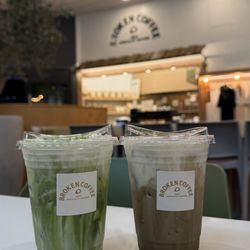 Broken Coffee - Cheongdam Food Hall - Broken Cream Roasted Matcha Latte  Broken Cream Matcha Latte