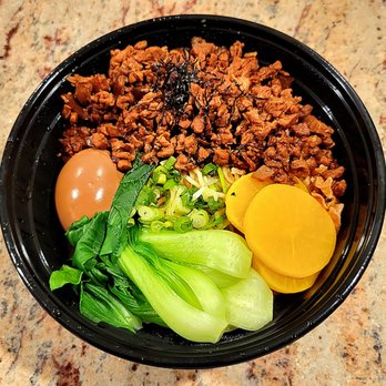 Xtreme Ramen & Bun - Taiwanese Minced Pork Soba had minced pork, braised egg, bok choy, bamboo shoot, oshinko, scallion, nori, fried onion, sauce, and soba. - Ramen Near Me - Camp Springs, Maryland Xtreme Ramen & Bun - Taiwanese Minced Pork Soba had minced pork, braised egg, bok choy, bamboo shoot, oshinko, scallion, nori, fried onion, sauce, and soba. - Ramen Near Me - Camp Springs, Maryland