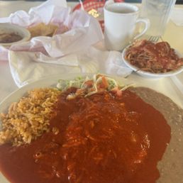 Cheese enchilada and Carne Adovada on the side red sauce:)