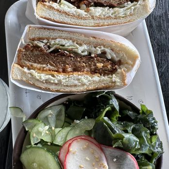 Momo Cafe - Impossible katsu sandwich with seaweed salad - Desserts Near Me - Atlanta, Georgia Momo Cafe - Impossible katsu sandwich with seaweed salad - Desserts Near Me - Atlanta, Georgia