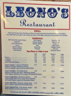 Menu photo 2 Leono's Restaurant Cynthiana, KY Menu photo 2 Leono's Restaurant Cynthiana, KY