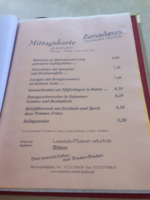 Menu photo 2 Amadeus Baden-Baden, BW