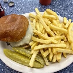 Cheeseburger and fries if you could t guess lol