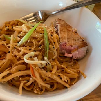 Lola's Cafe - Asian peanut noodle bowl with ahi tuna. - Sandwiches Near Me - New Paltz, New York Lola's Cafe - Asian peanut noodle bowl with ahi tuna. - Sandwiches Near Me - New Paltz, New York