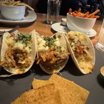 Cactus Club Cafe - Chipotle Chicken Tacos with yam fries - Cocktail Bars Near Me - Burnaby, British Columbia Cactus Club Cafe - Chipotle Chicken Tacos with yam fries - Cocktail Bars Near Me - Burnaby, British Columbia