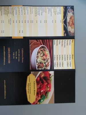 Menu photo 2 Cabizerra Bistro Surrey, BC Menu photo 2 Cabizerra Bistro Surrey, BC