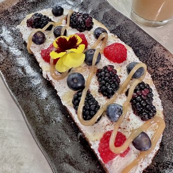 Drip Studio - Ricotta Toast. Tahini ricotta mix topped w fresh berries and cinnamon, drizzled w honey. - Coffee & Tea Near Me - Honolulu, Hawaii Drip Studio - Ricotta Toast. Tahini ricotta mix topped w fresh berries and cinnamon, drizzled w honey. - Coffee & Tea Near Me - Honolulu, Hawaii