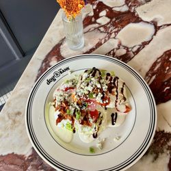 Dog & the Bank - Wedge Salad - Blue Cheese Dressing, Pickled Onions, Heirloom Tomatoes, Balsamic Reduction, Danish Blue Cheese & Chives