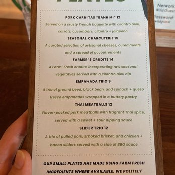 Wild - Small Plates Menu - Coffee & Tea Near Me - Houston, Texas Wild - Small Plates Menu - Coffee & Tea Near Me - Houston, Texas
