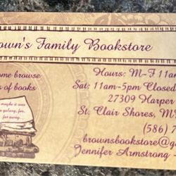 Brown's Family Bookstore - Hours and email