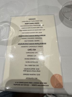 Menu photo 1 Caraffini Restaurant London, XGL Menu photo 1 Caraffini Restaurant London, XGL