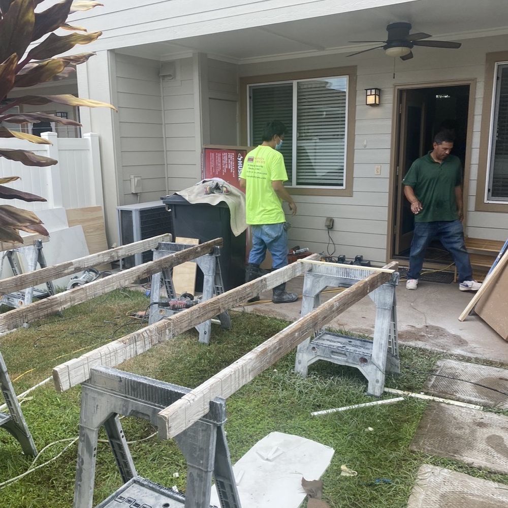 C&C Cabinets Granite - Day of they set up in my yard to do all the work - Kitchen & Bath Near Me - Honolulu, Hawaii
