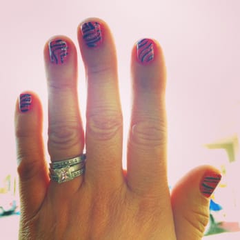 Happy Nails & Spa - Pink zebra nails by Trey - Nail Salons Near Me - Albuquerque, New Mexico