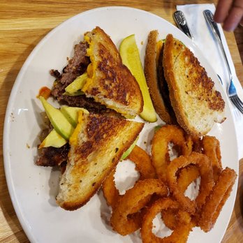 Broken Yolk Cafe - Patty Melt with onion rings! - American Near Me - Glendora, California