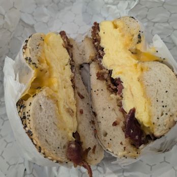 Brandwein's Bagels - Bacon Egg and Cheese on an everything - Bagels Near Me - Chapel Hill, North Carolina