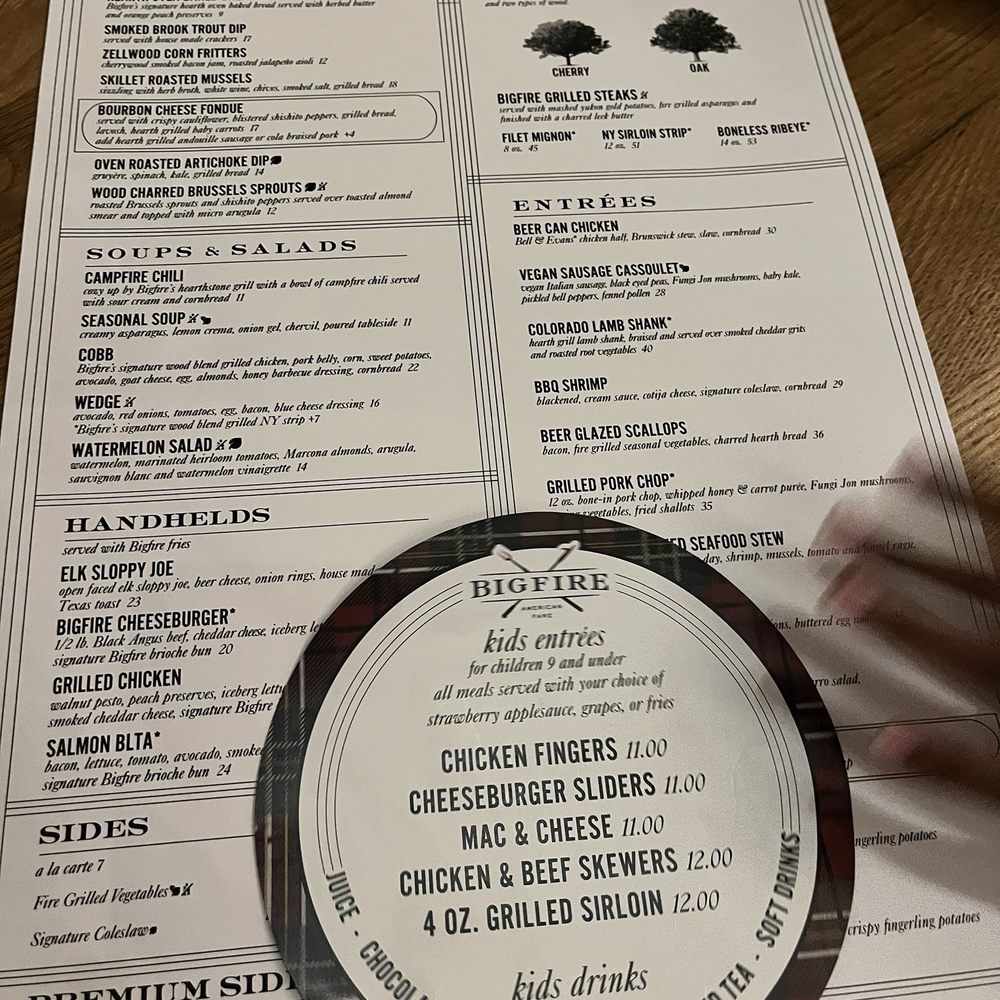 Bigfire - Menu - American Near Me - Orlando, Florida Bigfire - Menu - American Near Me - Orlando, Florida
