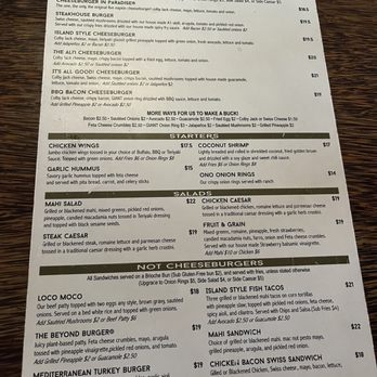Cheeseburger In Paradise - Menu - Burgers Near Me - Honolulu, Hawaii
