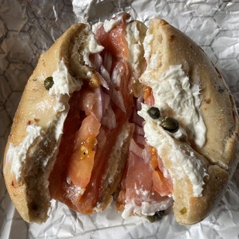 Sunrise Bagels Cafe - Nova Lox On jalapeño bread - Bagels Near Me - Concord, California