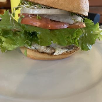 The Hanalei Gourmet - Another view of the fish sandwich on gluten-free bun - Desserts Near Me - Hanalei, Hawaii The Hanalei Gourmet - Another view of the fish sandwich on gluten-free bun - Desserts Near Me - Hanalei, Hawaii
