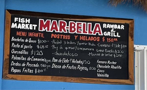 Menu photo 2 Mar-Bella Cancún, ROO Menu photo 2 Mar-Bella Cancún, ROO