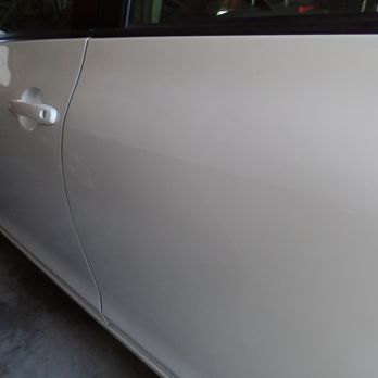 D & D Paintless Dent Repair - After Dan's magic touch. A deep crease removed and no paint required. A CREASE not a dent. - Body Shops Near Me - Lancaster, California D & D Paintless Dent Repair - After Dan's magic touch. A deep crease removed and no paint required. A CREASE not a dent. - Body Shops Near Me - Lancaster, California
