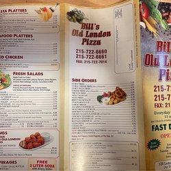 Bill's Old London Pizza - Menu 2021 side 1