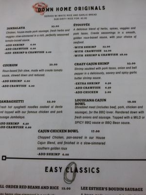 Menu photo 1 Lee Esther's Creole and Cajun Cooking Palmdale, CA Menu photo 1 Lee Esther's Creole and Cajun Cooking Palmdale, CA