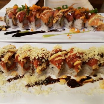 Sushi Asahi - In n Out roll (front) | Asahi roll (back) - Sushi Bars Near Me - Riverside, California