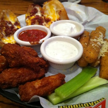 Logan's Roadhouse - Appetizer Combo (Buffalo Hot Wings, Loaded Potato Skins & Cheese Sticks) - Barbeque Near Me - Gallatin, Tennessee Logan's Roadhouse - Appetizer Combo (Buffalo Hot Wings, Loaded Potato Skins & Cheese Sticks) - Barbeque Near Me - Gallatin, Tennessee