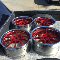 Powder Coat It - Wheel centers done in Candy Red