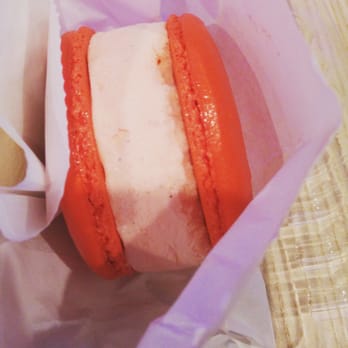 Guiltea Cravings - Strawberry macarons ice cream sandwich. Its HUGE! - Coffee & Tea Near Me - San Diego, California