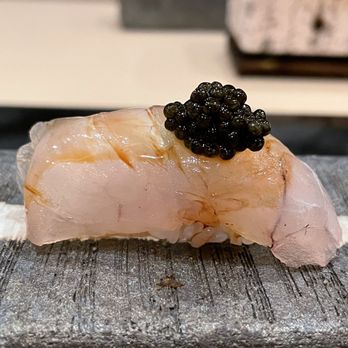 Sushi Gaga - Konbu cured red snapper topped with caviar - Japanese Near Me - San Diego, California Sushi Gaga - Konbu cured red snapper topped with caviar - Japanese Near Me - San Diego, California