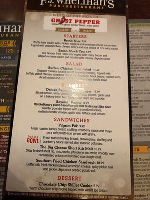 Menu photo 2 P.J. Whelihan's Pub + Restaurant - Cherry Hill Cherry Hill, NJ