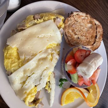 Paula's Pancake House - Danish omelette with English muffin and fruit - Breakfast & Brunch Near Me - Solvang, California Paula's Pancake House - Danish omelette with English muffin and fruit - Breakfast & Brunch Near Me - Solvang, California