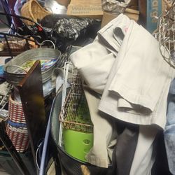 Tiff’s Nifty Thrifts - Piles of items in the back.So I wasn't able to get to the dresses