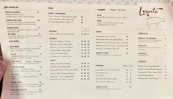 Menu photo 2 Loquita Santa Barbara, CA Menu photo 2 Loquita Santa Barbara, CA